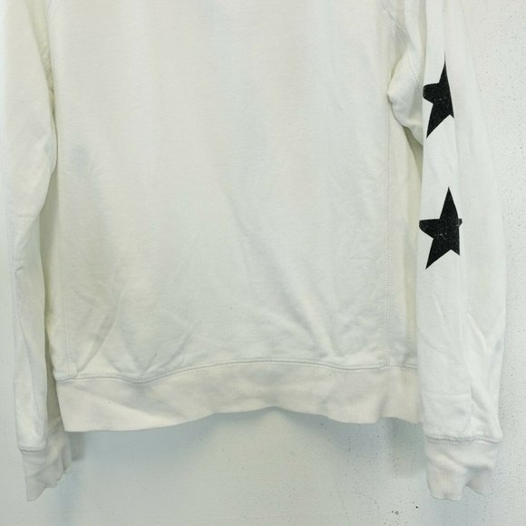 STUDIO COLLECTION Womens Cotton White Raglan Sweater XS Sweatshirt Crewneck Star - Picture 6 of 13
